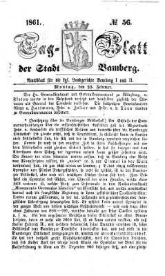 Tag-Blatt der Stadt Bamberg (Bamberger Tagblatt) Montag 25. Februar 1861