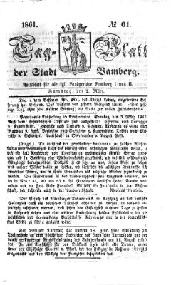 Tag-Blatt der Stadt Bamberg (Bamberger Tagblatt) Samstag 2. März 1861