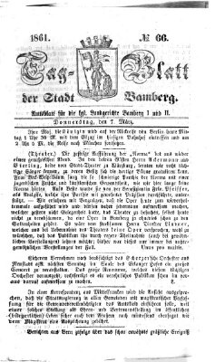 Tag-Blatt der Stadt Bamberg (Bamberger Tagblatt) Donnerstag 7. März 1861