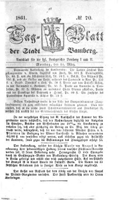 Tag-Blatt der Stadt Bamberg (Bamberger Tagblatt) Montag 11. März 1861