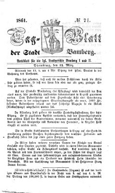 Tag-Blatt der Stadt Bamberg (Bamberger Tagblatt) Dienstag 12. März 1861