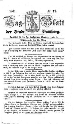 Tag-Blatt der Stadt Bamberg (Bamberger Tagblatt) Mittwoch 13. März 1861