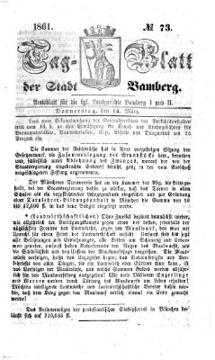 Tag-Blatt der Stadt Bamberg (Bamberger Tagblatt) Donnerstag 14. März 1861