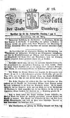 Tag-Blatt der Stadt Bamberg (Bamberger Tagblatt) Dienstag 19. März 1861