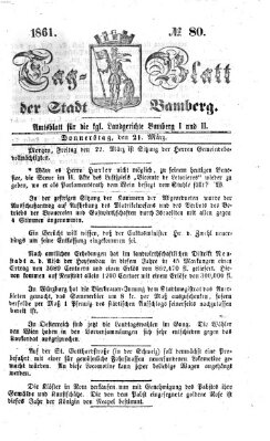 Tag-Blatt der Stadt Bamberg (Bamberger Tagblatt) Donnerstag 21. März 1861