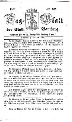 Tag-Blatt der Stadt Bamberg (Bamberger Tagblatt) Samstag 23. März 1861