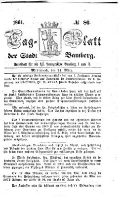 Tag-Blatt der Stadt Bamberg (Bamberger Tagblatt) Mittwoch 27. März 1861