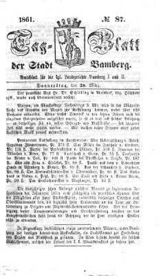 Tag-Blatt der Stadt Bamberg (Bamberger Tagblatt) Donnerstag 28. März 1861