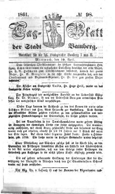 Tag-Blatt der Stadt Bamberg (Bamberger Tagblatt) Mittwoch 10. April 1861