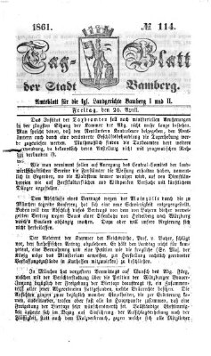 Tag-Blatt der Stadt Bamberg (Bamberger Tagblatt) Freitag 26. April 1861