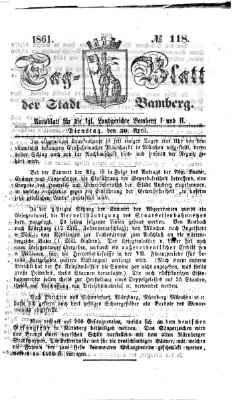 Tag-Blatt der Stadt Bamberg (Bamberger Tagblatt) Dienstag 30. April 1861