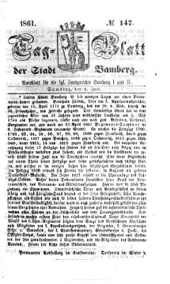 Tag-Blatt der Stadt Bamberg (Bamberger Tagblatt) Samstag 1. Juni 1861