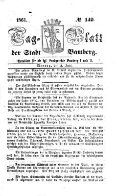 Tag-Blatt der Stadt Bamberg (Bamberger Tagblatt) Montag 3. Juni 1861