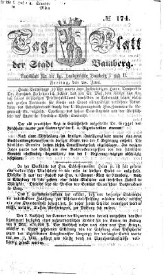 Tag-Blatt der Stadt Bamberg (Bamberger Tagblatt) Freitag 28. Juni 1861