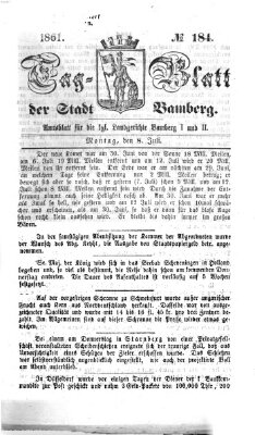 Tag-Blatt der Stadt Bamberg (Bamberger Tagblatt) Montag 8. Juli 1861