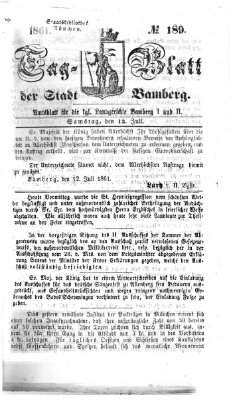 Tag-Blatt der Stadt Bamberg (Bamberger Tagblatt) Samstag 13. Juli 1861