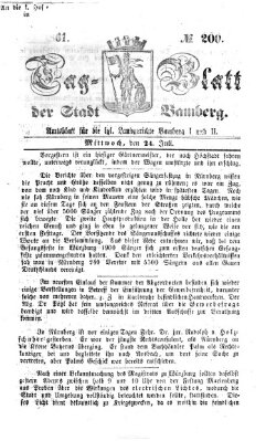 Tag-Blatt der Stadt Bamberg (Bamberger Tagblatt) Mittwoch 24. Juli 1861