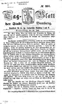 Tag-Blatt der Stadt Bamberg (Bamberger Tagblatt) Donnerstag 25. Juli 1861