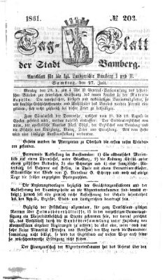 Tag-Blatt der Stadt Bamberg (Bamberger Tagblatt) Samstag 27. Juli 1861