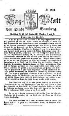 Tag-Blatt der Stadt Bamberg (Bamberger Tagblatt) Sonntag 28. Juli 1861