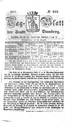 Tag-Blatt der Stadt Bamberg (Bamberger Tagblatt) Dienstag 6. August 1861