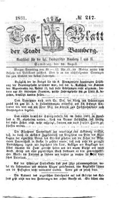 Tag-Blatt der Stadt Bamberg (Bamberger Tagblatt) Samstag 10. August 1861