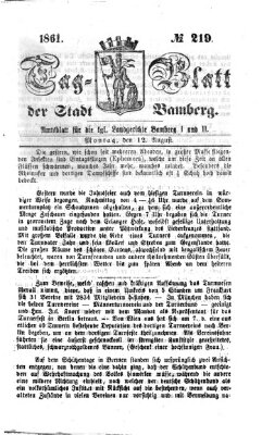 Tag-Blatt der Stadt Bamberg (Bamberger Tagblatt) Montag 12. August 1861