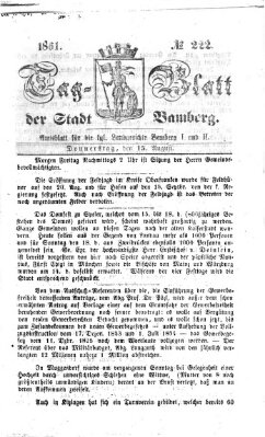 Tag-Blatt der Stadt Bamberg (Bamberger Tagblatt) Donnerstag 15. August 1861