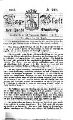 Tag-Blatt der Stadt Bamberg (Bamberger Tagblatt) Dienstag 20. August 1861