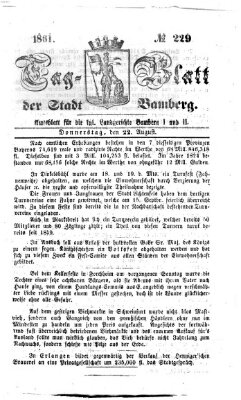 Tag-Blatt der Stadt Bamberg (Bamberger Tagblatt) Donnerstag 22. August 1861