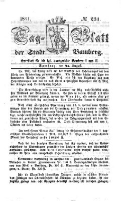 Tag-Blatt der Stadt Bamberg (Bamberger Tagblatt) Samstag 24. August 1861