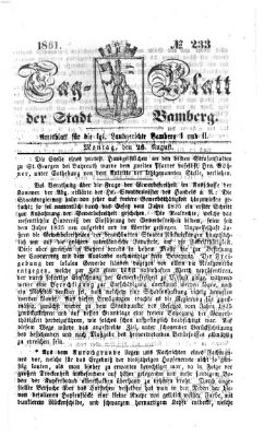 Tag-Blatt der Stadt Bamberg (Bamberger Tagblatt) Montag 26. August 1861