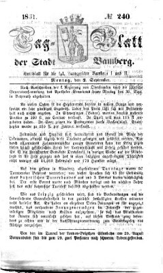 Tag-Blatt der Stadt Bamberg (Bamberger Tagblatt) Montag 2. September 1861