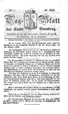 Tag-Blatt der Stadt Bamberg (Bamberger Tagblatt) Donnerstag 5. September 1861