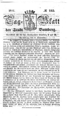 Tag-Blatt der Stadt Bamberg (Bamberger Tagblatt) Samstag 7. September 1861