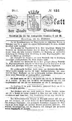 Tag-Blatt der Stadt Bamberg (Bamberger Tagblatt) Samstag 14. September 1861