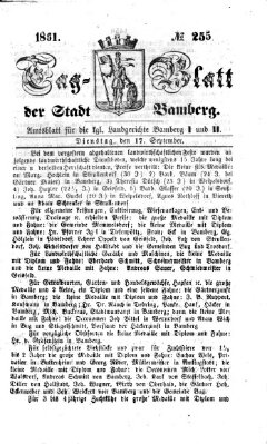 Tag-Blatt der Stadt Bamberg (Bamberger Tagblatt) Dienstag 17. September 1861