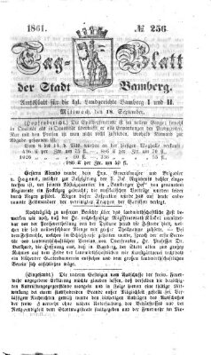 Tag-Blatt der Stadt Bamberg (Bamberger Tagblatt) Mittwoch 18. September 1861