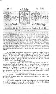 Tag-Blatt der Stadt Bamberg (Bamberger Tagblatt) Samstag 21. September 1861