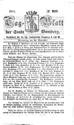 Tag-Blatt der Stadt Bamberg (Bamberger Tagblatt) Sonntag 22. September 1861