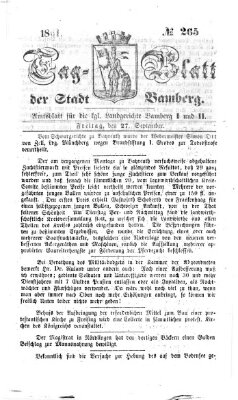 Tag-Blatt der Stadt Bamberg (Bamberger Tagblatt) Freitag 27. September 1861