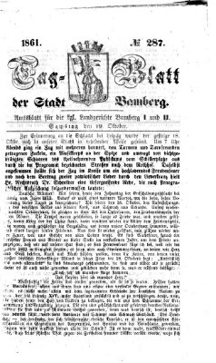 Tag-Blatt der Stadt Bamberg (Bamberger Tagblatt) Samstag 19. Oktober 1861