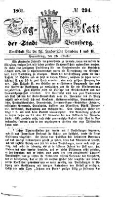 Tag-Blatt der Stadt Bamberg (Bamberger Tagblatt) Samstag 26. Oktober 1861