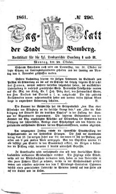 Tag-Blatt der Stadt Bamberg (Bamberger Tagblatt) Montag 28. Oktober 1861