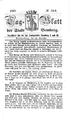 Tag-Blatt der Stadt Bamberg (Bamberger Tagblatt) Donnerstag 14. November 1861