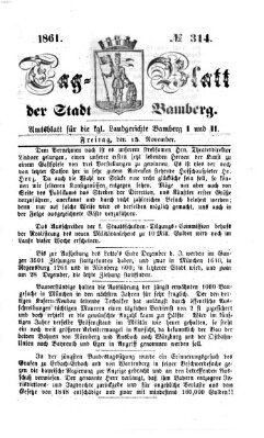 Tag-Blatt der Stadt Bamberg (Bamberger Tagblatt) Freitag 15. November 1861