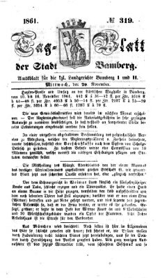 Tag-Blatt der Stadt Bamberg (Bamberger Tagblatt) Mittwoch 20. November 1861