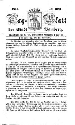 Tag-Blatt der Stadt Bamberg (Bamberger Tagblatt) Donnerstag 21. November 1861