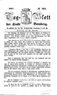 Tag-Blatt der Stadt Bamberg (Bamberger Tagblatt) Freitag 22. November 1861