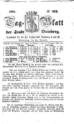 Tag-Blatt der Stadt Bamberg (Bamberger Tagblatt) Sonntag 24. November 1861